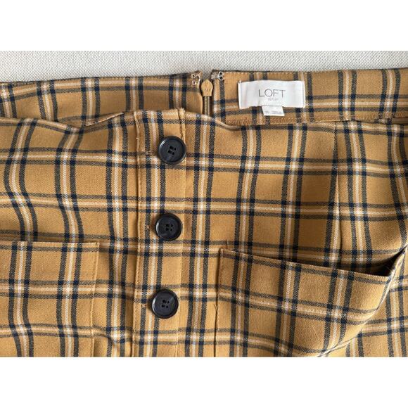 LOFT Plaid Button-Front Skirt – Size 16 - Picture 2 of 6